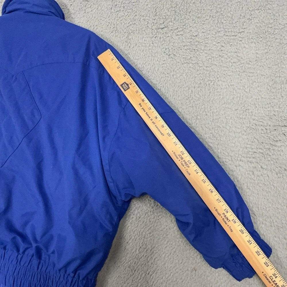 Vintage London Fog Jacket Mens Large Blue Nylon Aztec Insulated Bomber 90s